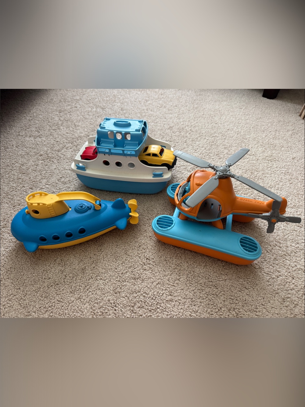 Green Toys: Submarine, Helicopter, & Ferry Boat Water Toys